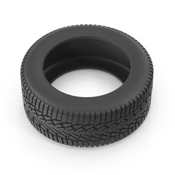 Black tire isolated on white surface Stock Illustration