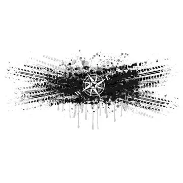 Black tire windrose Stock Illustration