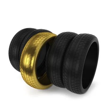 Black tires Stock Illustration