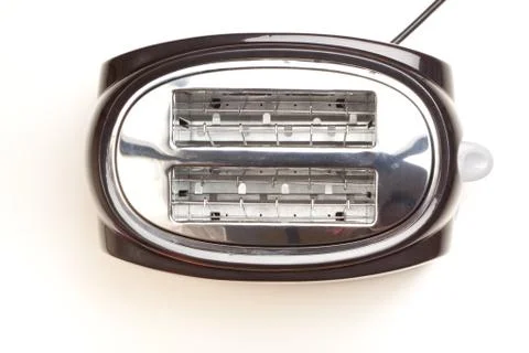 Black toaster, empty, on white background Stock Photos