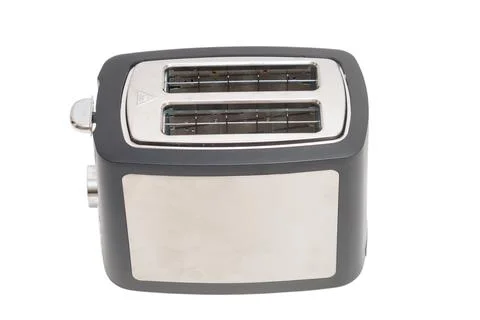 Black toaster isolated on white background. Small kitchen appliance for bread Stock Photos