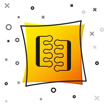 Black Toe separator for pedicure icon isolated on white background. Yellow Stock Illustration