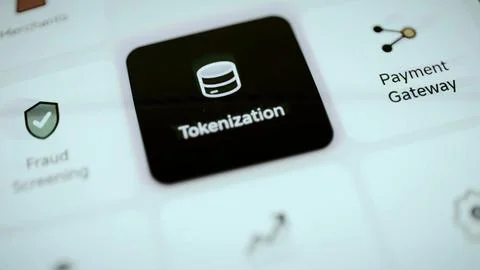 Black tokenization tile with database icon イラスト素材