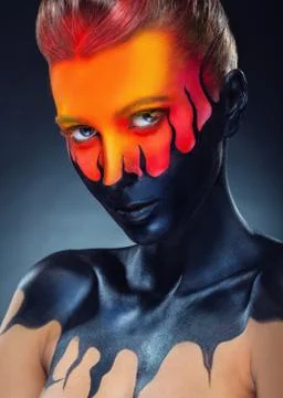 Black tongues of flame Stock Photos