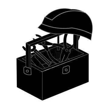 Black Toolbox Full of Tools Vector Illustration Stock Illustration