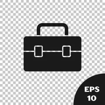 Black Toolbox icon isolated on transparent background. Tool box sign. Vector 스톡 일러스트