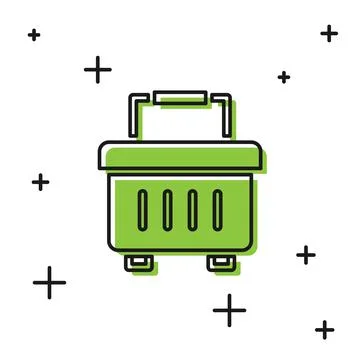 Black Toolbox icon isolated on white background. Tool box sign. Vector 스톡 일러스트
