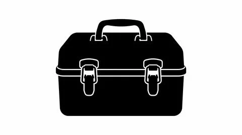 Black Toolbox or Lunchbox Icon Silhouette on White Background Stock Illustration