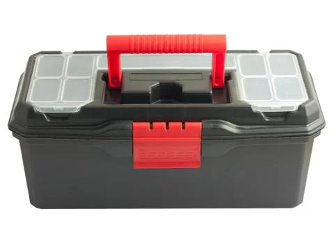 Black toolbox on white background Stock Photos