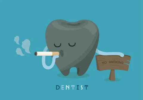 Black tooth because smoking Stock Illustration