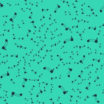 Black Tooth drill icon isolated seamless pattern on green background. Dental Illustrazione stock