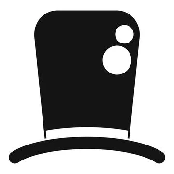 Black top hat icon representing magic and illusion Illustrazione stock