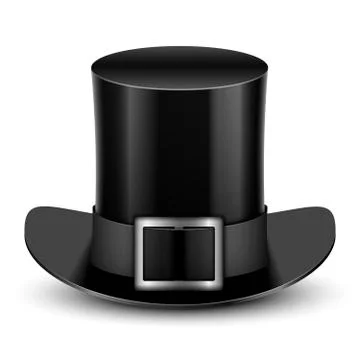 Black Top Hat With Metallic Buckle Stock Illustration