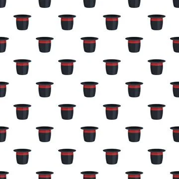 Black top hat pattern forming a magic background Stock Illustration