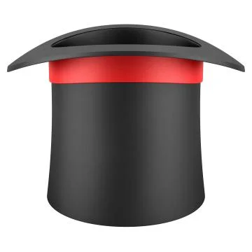 Black top hat with red strip isolated on white background Stock Illustration