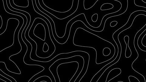 Black Topographic Contour Lines Animation, Abstract Map Background Stock Footage 327766558