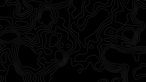 Black Topographic Line Animation Background | Modern Contour Map Loop Stock Footage 310958548