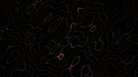 Black topographic map with red lines. Stock Footage 334329963