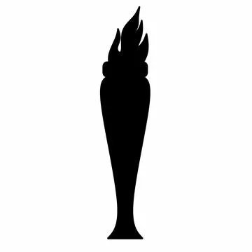 Black torch fire logo design vector Stock Illustration