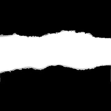 Black torn paper borders Stock Illustration