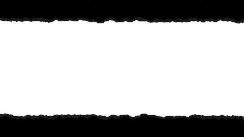 Black torn paper edge transition animation with horizontally rolling effect. Stock Footage 320080862