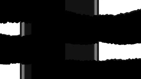 Black torn paper edge transition animation with open and close horizontal tear. Stock Footage 329646780