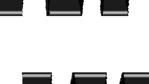 Black torn paper edge transition animation with open and close vertical tear. Stock Footage 329707584