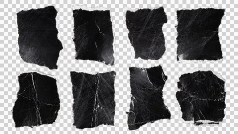 Black torn papers for using as ransom note letter background Stock Illustration