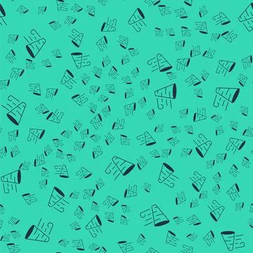 Black Tornado icon isolated seamless pattern on green background. Vector Illustrazione stock