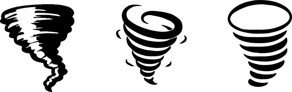 Black tornado isolated on a white background 스톡 일러스트