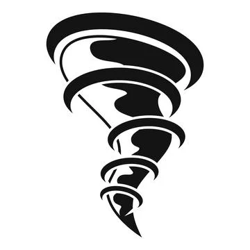 Black tornado rotating and forming a vortex Illustrazione stock