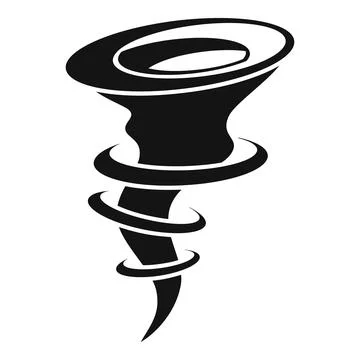 Black tornado rotating and touching the ground Stock Illustration