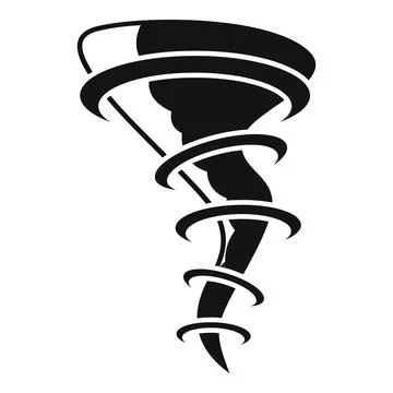 Black tornado rotating and touching the ground Stock Illustration