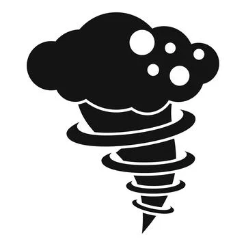Black tornado spinning with clouds above forming a hurricane Stock Illustration