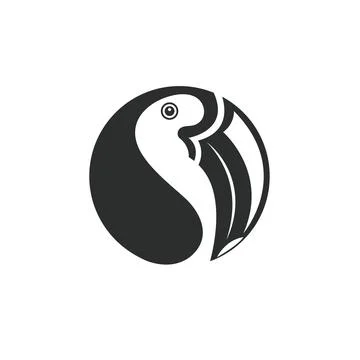 Black toucan bird icon vector illustration concept design template Stock Illustration