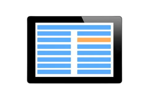Black Touch Screen Tablet Foto stock