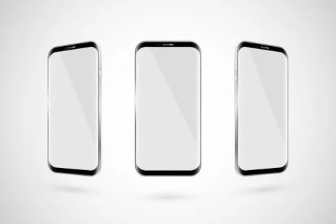 Black touchscreen smartphone. White screen. Isolated on a white background. Stock Illustration