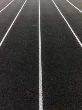 Black Track Centered on Stripe 写真素材