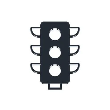Black Traffic light icon isolated on white background.  Vector Stock Illustration