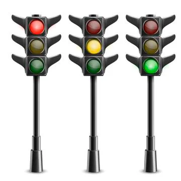Black Traffic Lights On Pole Stock Illustration
