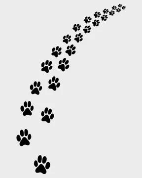 Black trail of cat Stock Illustration