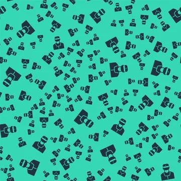 Black Train conductor icon isolated seamless pattern on green background. Vector Stock Illustration