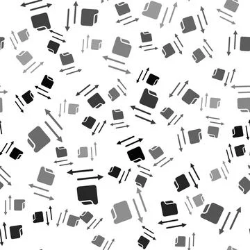 Black Transfer files icon isolated seamless pattern on white background. Copy Stock Illustration