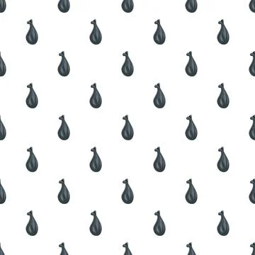 Black trash bags seamless pattern on white background 스톡 일러스트