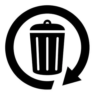 Black trash bin Stock Illustration