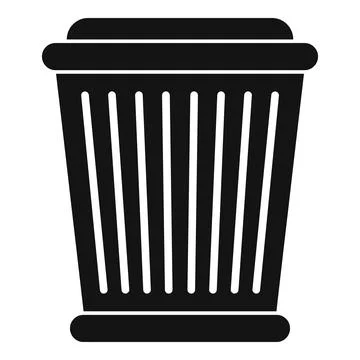 Black trash can icon representing discard and delete Stock-Illustration