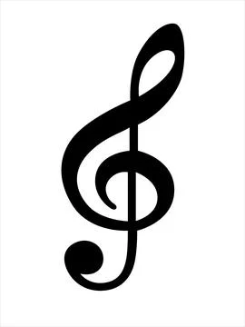 Black treble clef Illustrazione stock