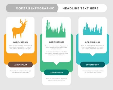 Black tree, black tree, black whitetail buck infographic Stock Illustration