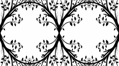 Black tree branches illustration for wallpaper Stock Illustration