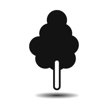 Black tree flat Stock Illustration